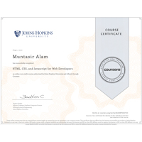 HTML, CSS, and Javascript for Web Developers certificate