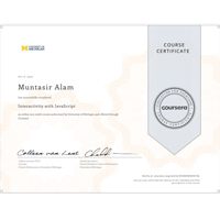 Interactivity with JavaScript certificate